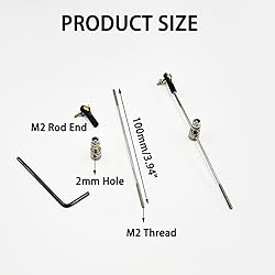 2PCS RC Boat Push Rod Kit Plastic Tie Rod Ends Ball