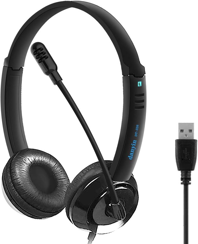 USB Headset with Mic, Stereo Computer Headset with Microphone Noise