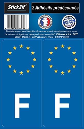 STICKZIF spef 2 Adhesive Sticker Europe France Country, Set of 2, Other, Norme
