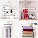Myfolrena Hangers for Pants Clothes Hanger Non Slip Updated S-Shaped 5 Layers Hangers Closet Space Saver for Jeans Scarf Tie(6-Pack)
