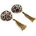 Ayliss Womens Round Leopard Gilt-edged Tassel Pasties Breast Petals