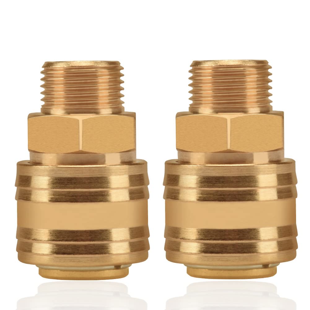 2stk Air Line Connectors 3/8" BSP Euro Airline Hose Compressor Fittings Air Coupler and Plug Kit Couplings Connector Female — image 1