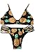 Cupshe Fashion Women's Pineapple Halter Padding Bikini Bathing Suit, Multicolor, Small