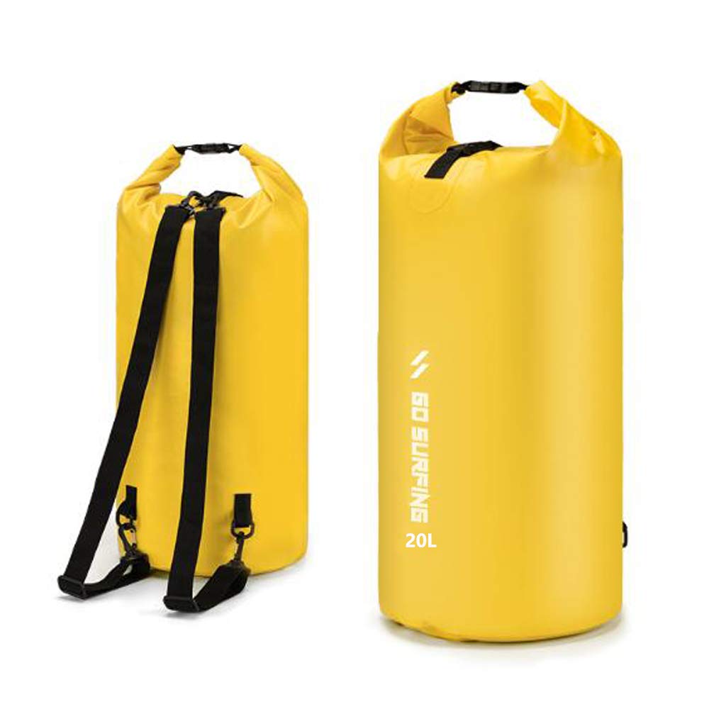 VOANZO Waterproof Bag, 20L Large Capacity, Dry Bag and Long Adjustable Shoulder Strap Included, Perfect for Cycling and Outdoor Sports (Yellow)