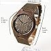 WIOR Walnut Wood Watches for Men Brown Leather Strap Wristwatches Genuine Leather Band with Gift Box