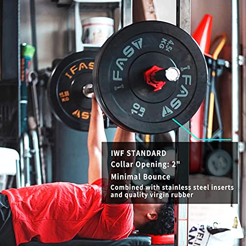 SimpleL 100LB Olympic Weight Plates, Rubber Bumper Plates, Home Gym Strength Training Barbell
