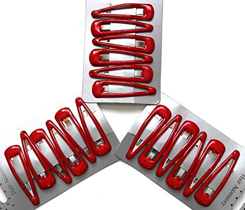 18 x Red Sleepy Clips/Snap Clips/Hair Clips - School Colours