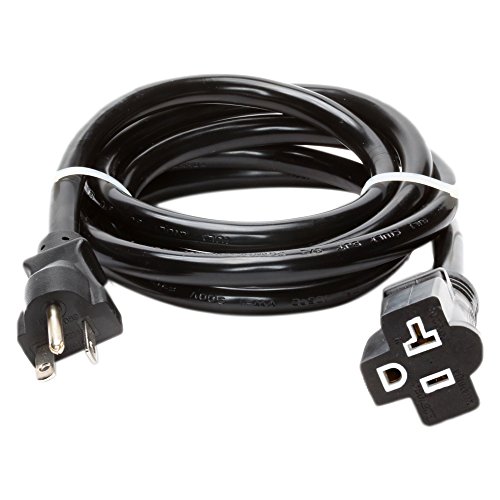NEMA 5-20 Extension Power Cord - 15 Foot, 20A/125V - UL Listed - Iron Box Part # IBX-1010 (15 ft, Molded)