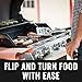 Grillaholics BBQ Grill Tools Set - 4-Piece Heavy Duty Stainless Steel Barbecue Grilling Utensils - Premium Grill Accessories for Barbecue - Spatula, Tongs, Fork, and Basting Brush (Grey)