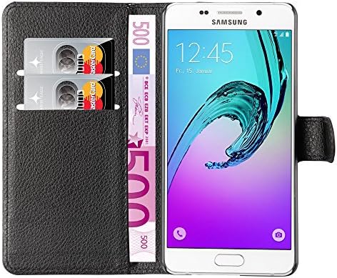 mangao Samsung Galaxy A5 (2016) Case, Flip Case Made of Premium Leather, Black with Magnetic Closure Mobile Phone Cases