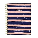 Navy & Pink Stripes Medium Daily Weekly Monthly 2020 Planner: July 2019 - June 2020 (Academic School by 