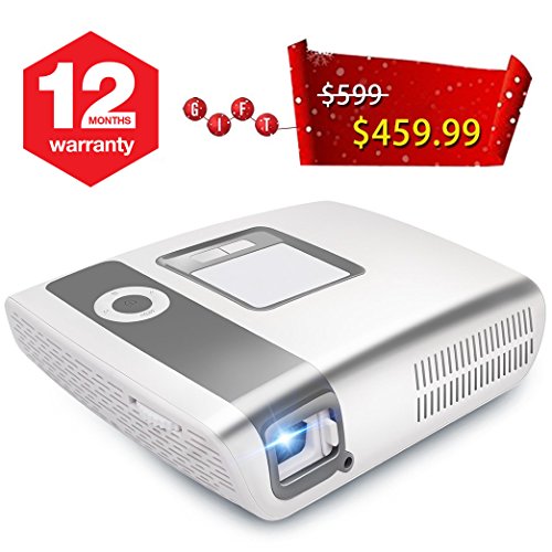 Projector Video Mini Projector Portable 4k Projector 2000 Lumens Projector for Home Cinema TV Game 13 000: 1 Contrast Ratio Projector with HDMI Port-By Flysight