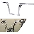 OUMURS 12" Rise Ape Hangers Handlebar 1-1/4" Diameter Bar For Harley Sportster XL 1200 883 Dyna Softail ＆ Touring Road Glide/Road King