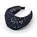 Lace Flower Headband - Lace Hairband Black Flowers Head Wrap Women's Classic Hairband Hair Accessory (Navy Strip)