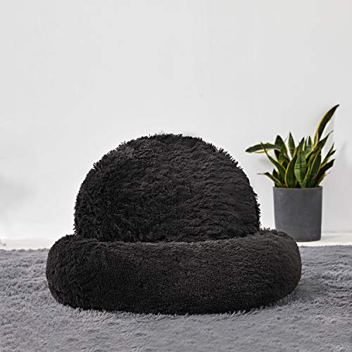 ANWA Medium Washable Dog Round Bed, Dog Donut Bed Medium Dog, Plush Dog Calming Bed