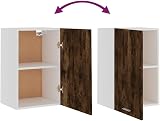 vidaXL Smoked Oak Hanging Cabinet Wall Mounted Kitchen Storage 39.5x31x60 cm view 4