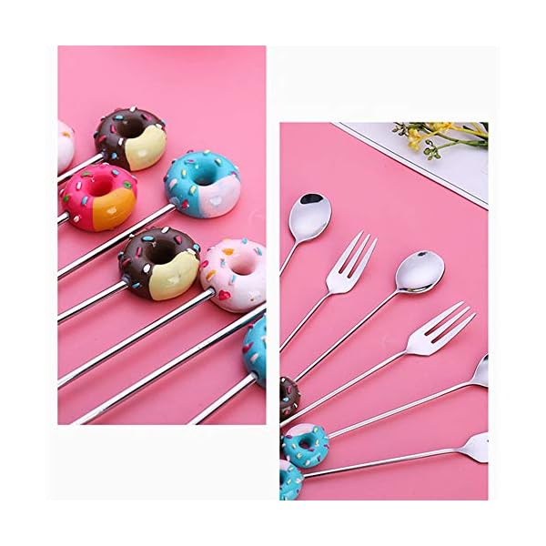 6Pcs-Cutlery-Set-Stainless-Steel-Spoons-and-Forks-Cute-Doughnut-Fork-Spoons-Dessert-Spoon-Forks-Multi-Functional-Kitchen-Tools-Set-Kids-Tableware-for-Wedding-Party-Tea-Dinner-Server 6Pcs Cutlery Set Stainless Steel Spoons and Forks Cute Doughnut Fork Spoons Dessert Spoon Forks Multi-Functional Kitchen…