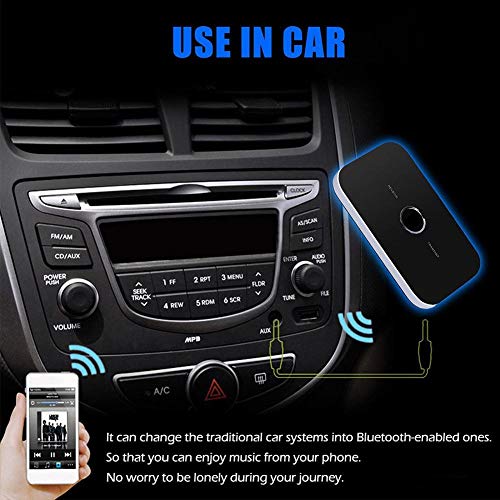 Bluetooth Transmitter Receiver Stereo,2 in 1 Wireless Music A2DP Audio Aux Adapter with 3.5mm Audio Cable