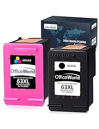 OfficeWorld Remanufactured 63 63XL Ink Cartridge Replacement for HP 63XL 63 XL Ink Cartridge (Black + Color), Work with HP Envy 4520 4516 Officejet 4650 3830 3831 4655 Deskjet 2130 2132 1112 3630 3633