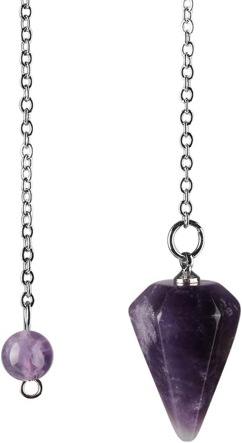 Dragonface Natural Stone Amulet Healing Crystal Pendant Meditation Hexagonal Pendulums for Men Women Jewelry Small Size