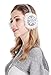 Women Lady's Knit Snowflake Design Soft Furry Ear Muffs Headphones Music Gray One Size