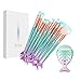 Apr.Fairy Mermaid Eye Brushes Chubby Fish Foundation Makeup Brush Set with Box 11pcs Soft Bristles Beauty Tools Eyeshadow Eyebrow Face Blush Concealer Kit