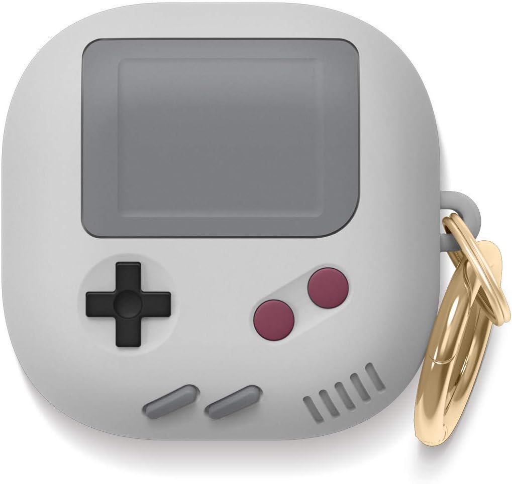 elago GB5 Case Cover Compatible with Samsung Galaxy Buds FE, Buds2 Pro/2, Live, Classic Handheld Game Console Design (Light Grey)