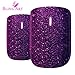 False Nails Bling Art French Fake Matte Gel Glitter Polished Squoval 24 Acrylic Medium Tips Glue (Andromeda Gel)