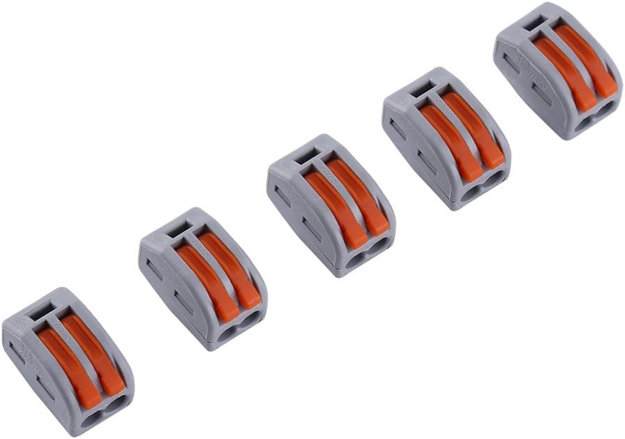 20Pcs 2/3/5 Way Spring Terminal Block Reusable Electric Cable Wire Connector (2 ways): Home Improvement