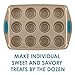 Rachael Ray Cucina Nonstick 12-Cup Muffin Tin With Grips / Nonstick 12-Cup Cupcake Tin With Grips - 12 Cup, Brown