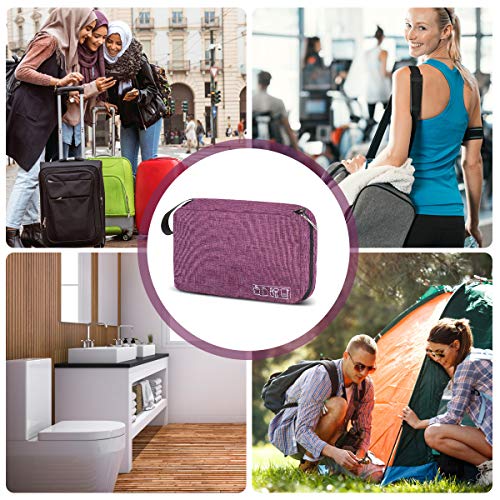 Hanging Toiletry Bag, Hizek Portable Travel Toiletry Bag Waterproof Large Capacity Cosmetic Organizer for Women with 4 Compartments & 1 Sturdy Hook,Perfect for Travel/Daily Use (Fuchsia)
