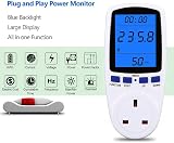 MECHEER Power Meter Plug Energy Monitor with Backlight 180° LCD UK Plug view 3