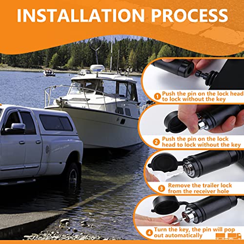 META Hardware Trailer Hitch Locks, Hitch Lock with 5/8'' Dia 31/2