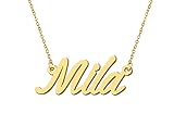 Aoloshow Mila Name Necklace for Womens 18k Gold