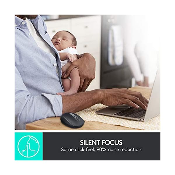 Logitech M330 SILENT PLUS Wireless Mouse, 2.4GHz with USB Nano Receiver, 1000 DPI Optical Tracking, 2-year Battery Life…