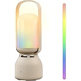 Camping Lantern with Speaker, Portable Rechargeable Outdoor Lantern, 11 Mode RGB Color Dimmable LED Night Light for Camping, Home, Party and Hiking