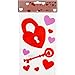 Valentines Window Gel Clings 6 Pack Valentine Heart Gel Stickers Party Decorations Accessories, I Love You, Red Pink Hearts, Key to My Heart, For Kids, School, Classroom, Home Decor By Gift Boutique