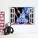 LUCKKYY® Castle Peel & Stick 3D Window View Decal WALL STICKER Decor Art Mural