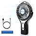 Anpress Mini Personal Fan USB Rechargeable Handheld Fan with 3 Speed Adjustable, 7-Colorful Night Light, Battery/USB Powered, Portable Cool Student Fan for Home Office Outdoor and Travel (Black)