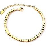 BLOOMROSE Bracelet for Women, 18K Gold Plated Strand Bracelet for Women, Bead Design, Hypoallergenic Bracelets for Women