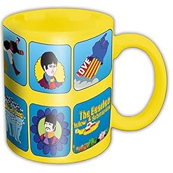 The Beatles Tasse en céramique de qualité supérieure Motif Characters Jaune - Les Beatles, Paul McCartney, John Lennon, RIngo Starr, George Harrison