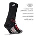 Feetures! Men's Elite Light Cushion Mini Crew, black + Red, large