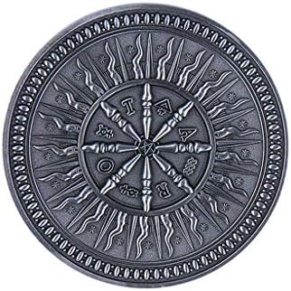 ポーカーカードプロテクター コイン クラブゲーム ポーカーチップ カードガードプロテクト 丸型プラスチックケース付きプロテクターコインチップ 古代の銀メッキ金属 50x4mm 30g