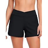 Aderea Women's Swim Shorts Bathing Suit Shorts High Waisted Bikini Bottoms Swimsuit Board Short Tankini Swimwear Bottoms