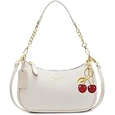 Duyijiff Small Shoulder Bags for Women Y2k Cute Shoulder Purse with Cherry Pendant Trendy Designer Handbag for Daily