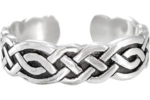 Moonlight Mysteries Sterling Silver Celtic Knot Weave Toe or Pinky Ring Body Jewelry, Silver,Sterling Silver