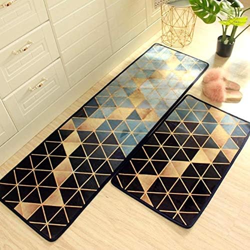 Kitchen Rugs Non Slip Washable Polyester Water-absorbent Floor Mats For Kitchen Bedroom,doormat Rugs Carpet-a 45x80cm(18x31inch)+45x150cm(18x59inch)