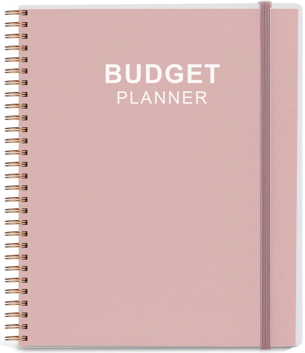 Budget Planner & Monthly Bill Organizer with Pockets. Expense Tracker Notebook, Budgeting Journal and Financial Planner Budget Book to Control Your Money, PP Cover, 20.3 x 24.1cm – Rose