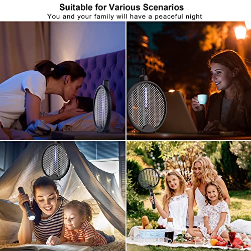 Bug Zapper Electric Fly Swatter, Rechargeable Bug Zapper Racket with 2