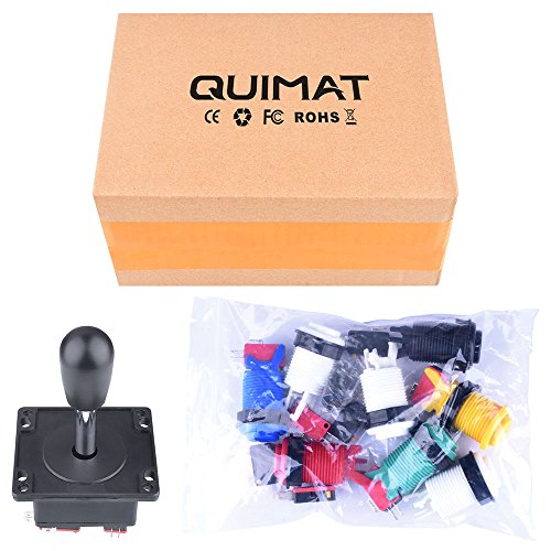 Quimat Arcade Parts Bundles Kit, Arcade Accessories Kit with 1 Joystick,8 Push Buttons(1P/2P Buttons & 6pcs Buttons) for Arcade Video Game Multicade MAME Jamma Game - Thumbnail 6